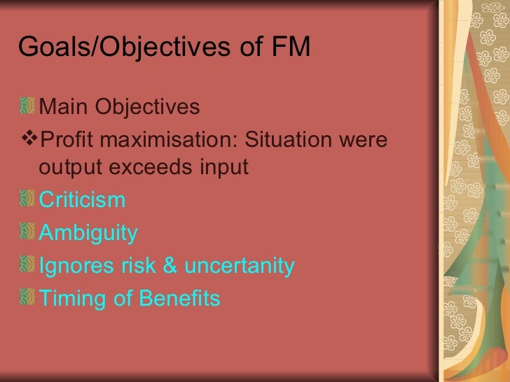 criticism of profit maximisation Learn about shareholder wealth maximization and how maximizing the value of the stock price should be the goal of the goal of profit maximization is. criticism of profit maximisation Learn about shareholder wealth maximization and how maximizing the value of the stock price should be the goal of the goal of profit maximization is.