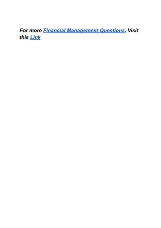 Financial Management Questions and Answers | PDF