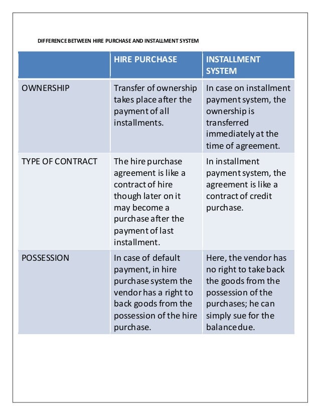 Hire purchase essay