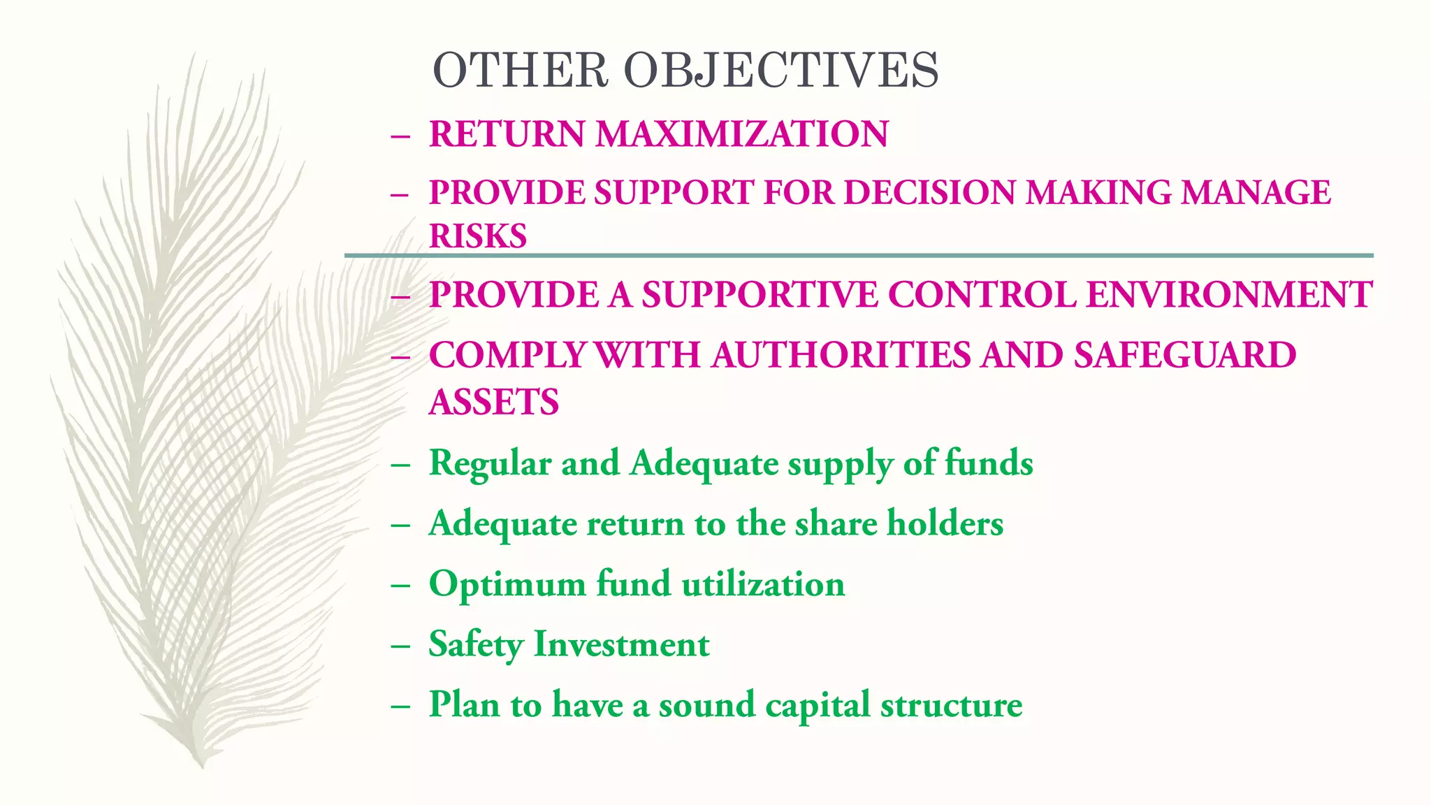 OTHER OBJECTIVES
–
–
–
–
–
–
–
–
–
 