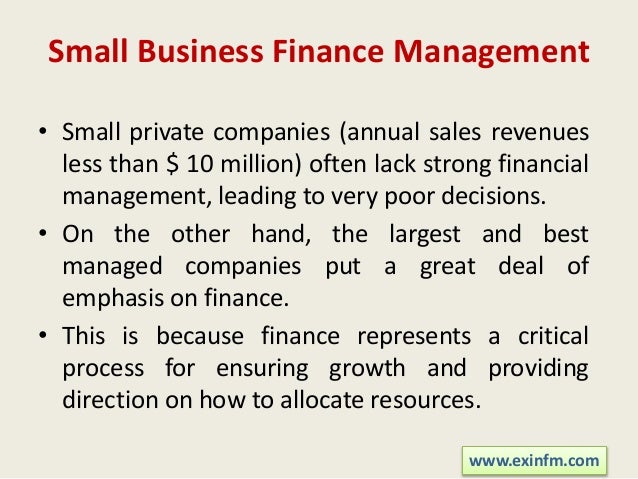 Financial Management For Small Business Financial Management of Small Business By exinfm.com