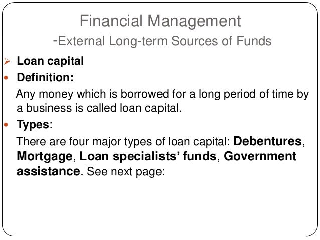 Financial management sources of funds Financial management sources of funds