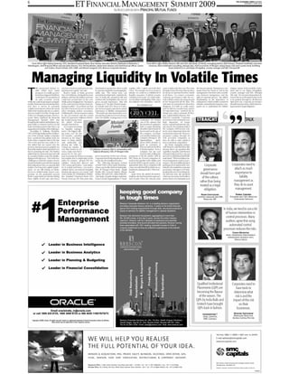 Financial Management  Summit  E T  Mumbai  Jun 2 2009_Managing Liquidity in Volatile Times