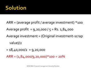 Financial management unit 2 Investment Decisions | PPTX