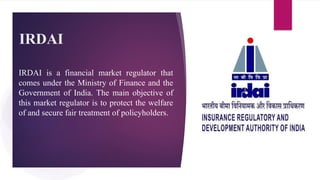 Irda Rbi Financial Market Regulators RBI, PFRDA, SEBI, IRDA | PPTX
