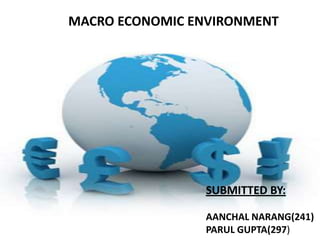 MACRO ECONOMIC ENVIRONMENT




                 SUBMITTED BY:

                 AANCHAL NARANG(241)
                 PARUL GUPTA(297)
 