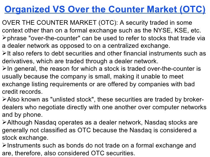Over the counter forex market