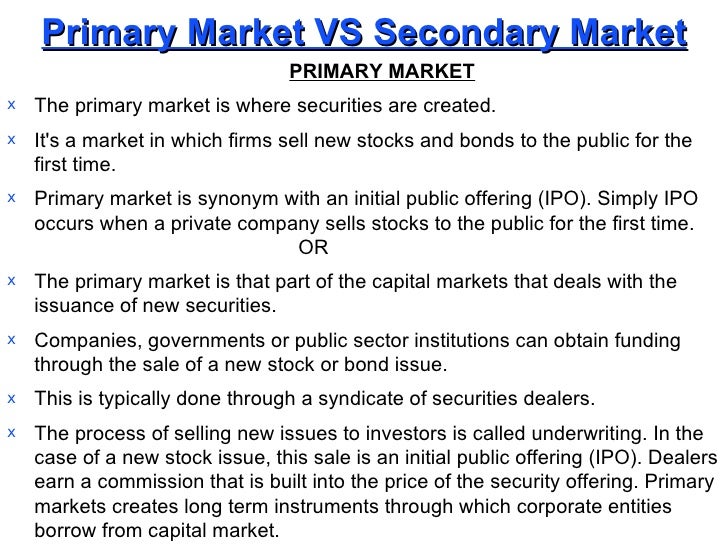 Ipo primary vs secondary market