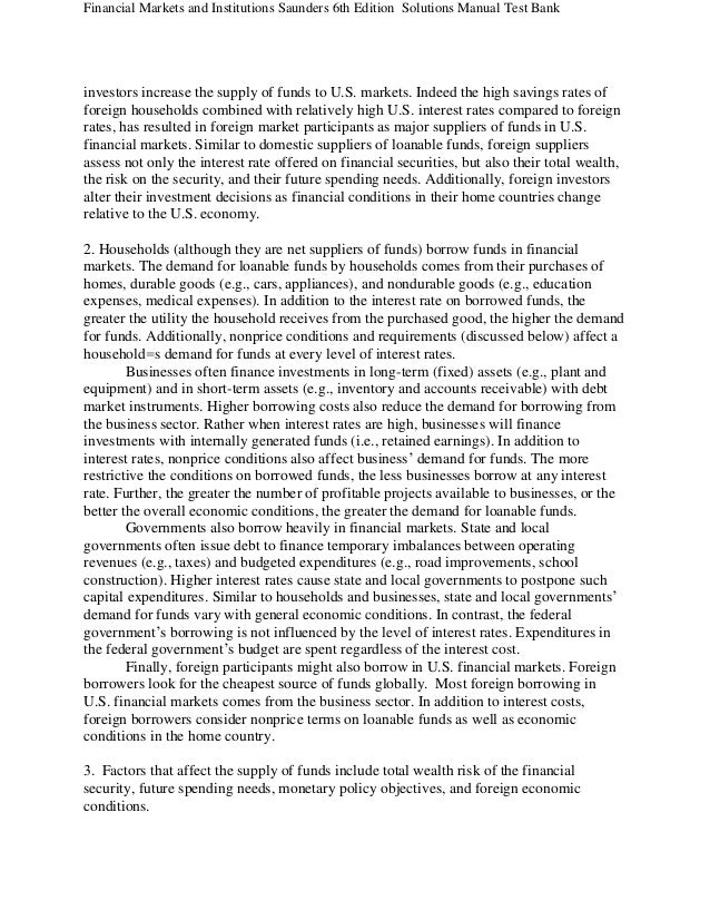 financial markets and institutions frederic solution manual