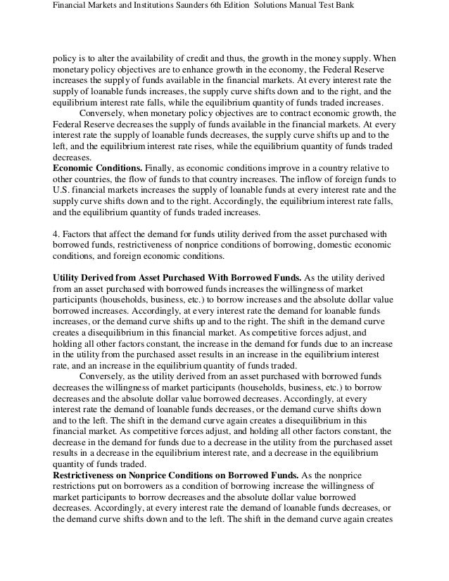 Financial markets and institutions 6th edition solutions manual by saunders,