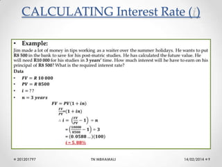 Interest Rates In Math Financial mathematics for Grade: 10, 11 and 12 | PPTX