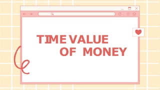 TIME VALUE
OF MONEY
 