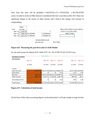 Financial Modeling using Excel
P a g e | 124
Next Year Net sales will be probably== 64,672.93 𝑥 (1 + 29.4312%) = 83,742.47...