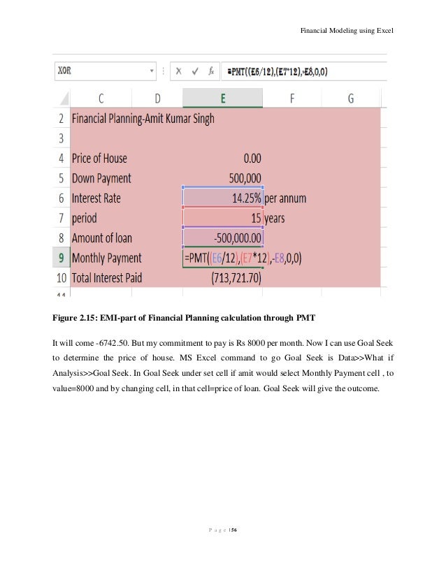 Excel 2007 goal seak interest
