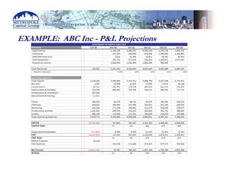 EXAMPLE: ABC Inc - P&L Projections
 