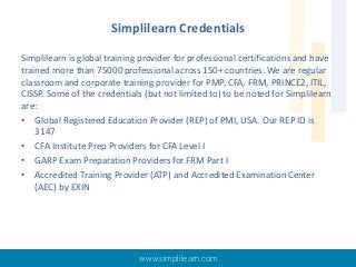 Simplilearn Credentials
Simplilearn is global training provider for professional certifications and have
trained more than...