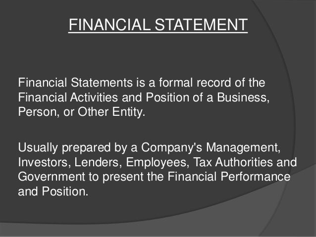 projected financial statement