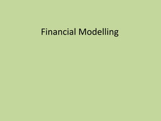 Financial Modelling 