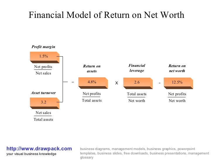 Financial model of return of net worth business diagram
