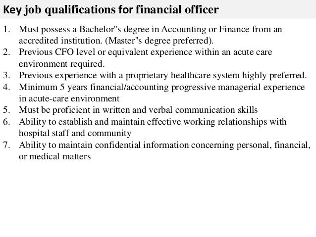 Financial Officer Job Duties - Campus: Financial Roles & Responsibilities | Financial ... - Chief financial and administrative officer job description template.