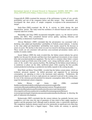 Financial performance efficiency of select cement companies in tamil ...