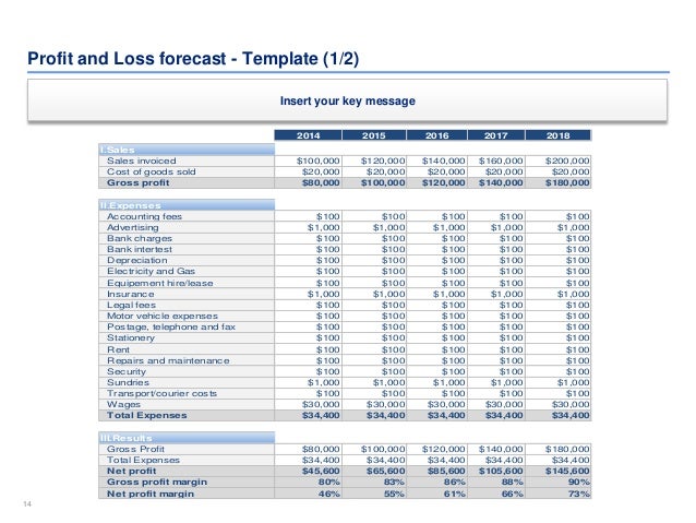 profit projection template