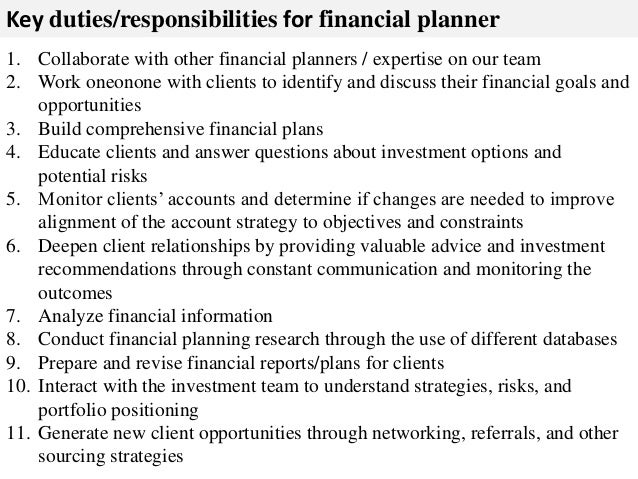 Financial planner job description