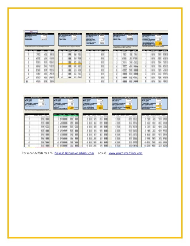 comperhensive personal financial retirement planning excel sheet
