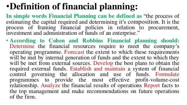 definition of planning in management pdf