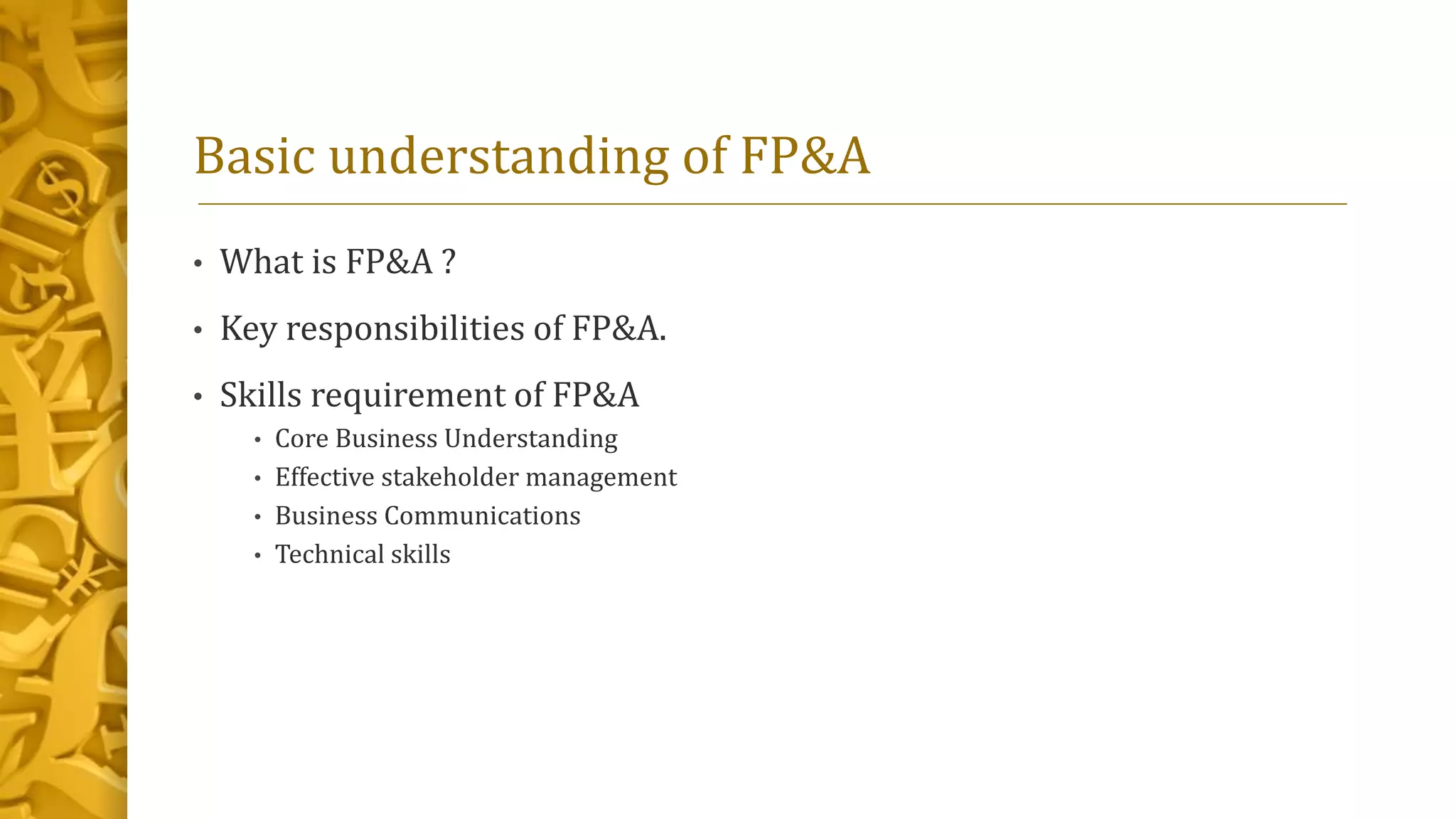 Financial planning and analysis (FP&A) | PPTX