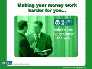 Making your money work harder for you … helping you every step of the way 