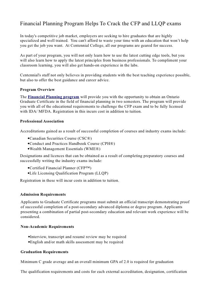 Financial Planning Program Helps To Crack The CFP And