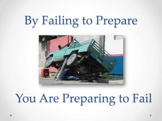 By Failing to PrepareYou Are Preparing to Fail