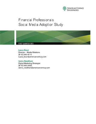 Financial Professionals Social Media Adoption Study 2013