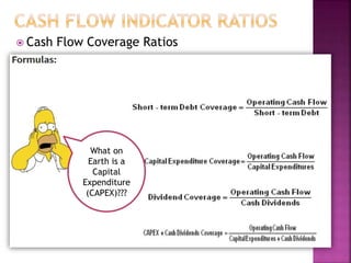  Cash Flow Coverage Ratios
What on
Earth is a
Capital
Expenditure
(CAPEX)???
 