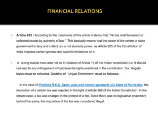 Financial relations between centre and state government | PPTX