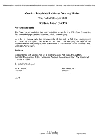 Financial Reporting Refresher