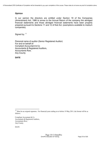 Financial Reporting Refresher