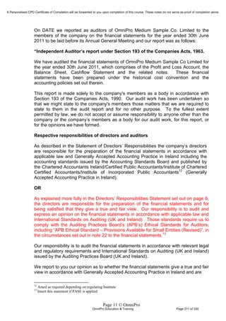 Financial Reporting Refresher