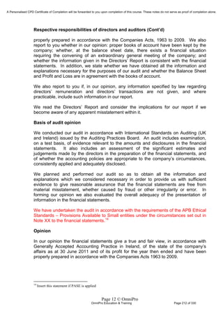 Financial Reporting Refresher