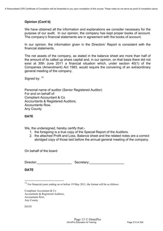 Financial Reporting Refresher