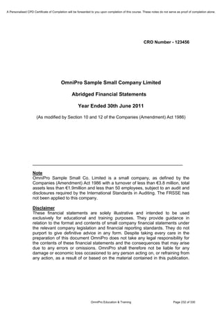 Financial Reporting Refresher