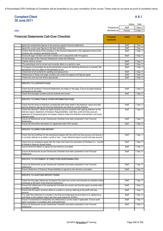 Financial Reporting Refresher