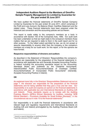 Financial Reporting Refresher