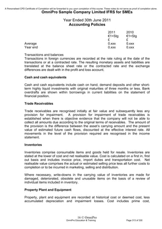Financial Reporting Refresher