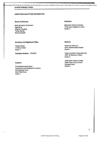 Financial Reporting Refresher