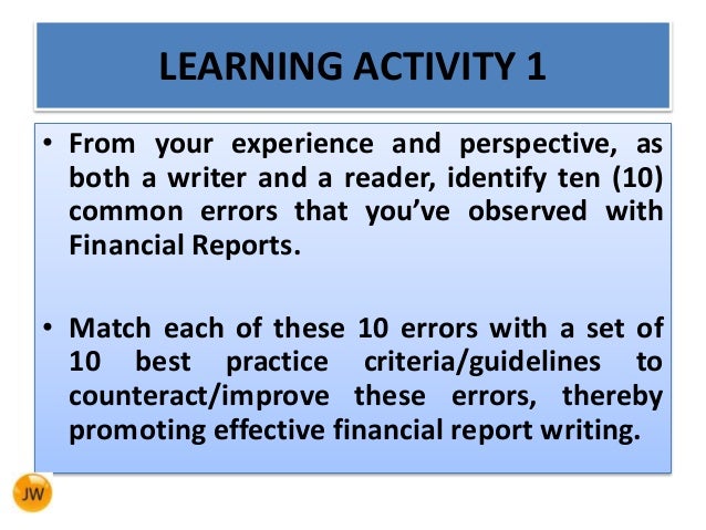 Financial Report Writing financial report writing skills trans net Financial Report Writing financial report writing skills trans net