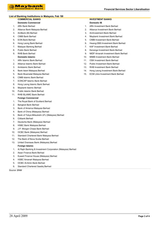 Financial Services Liberalisation