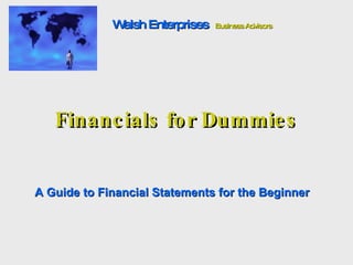 Financials for Dummies A Guide to Financial Statements for the Beginner Walsh Enterprises   Business Advisors 