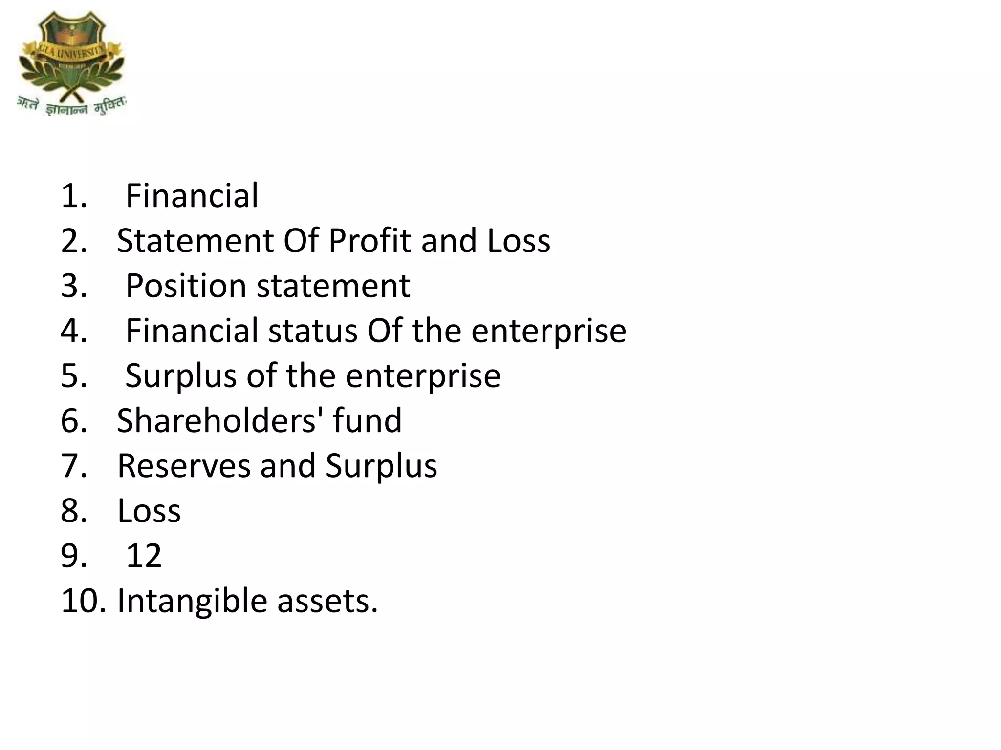 Financial statement